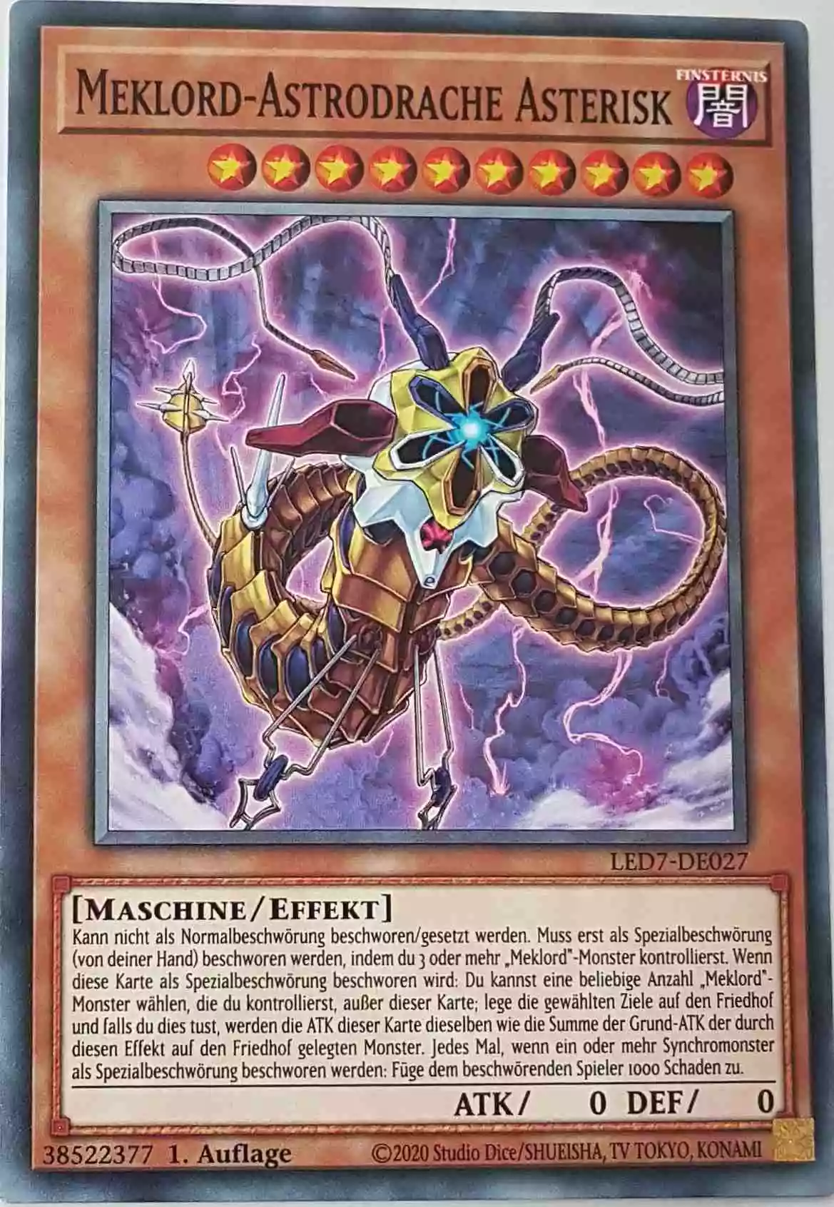 Meklord-Astrodrache Asterisk LED7-DE027 ist in Common Yu-Gi-Oh Karte aus Legendary Duelists Rage of Ra 1.Auflage