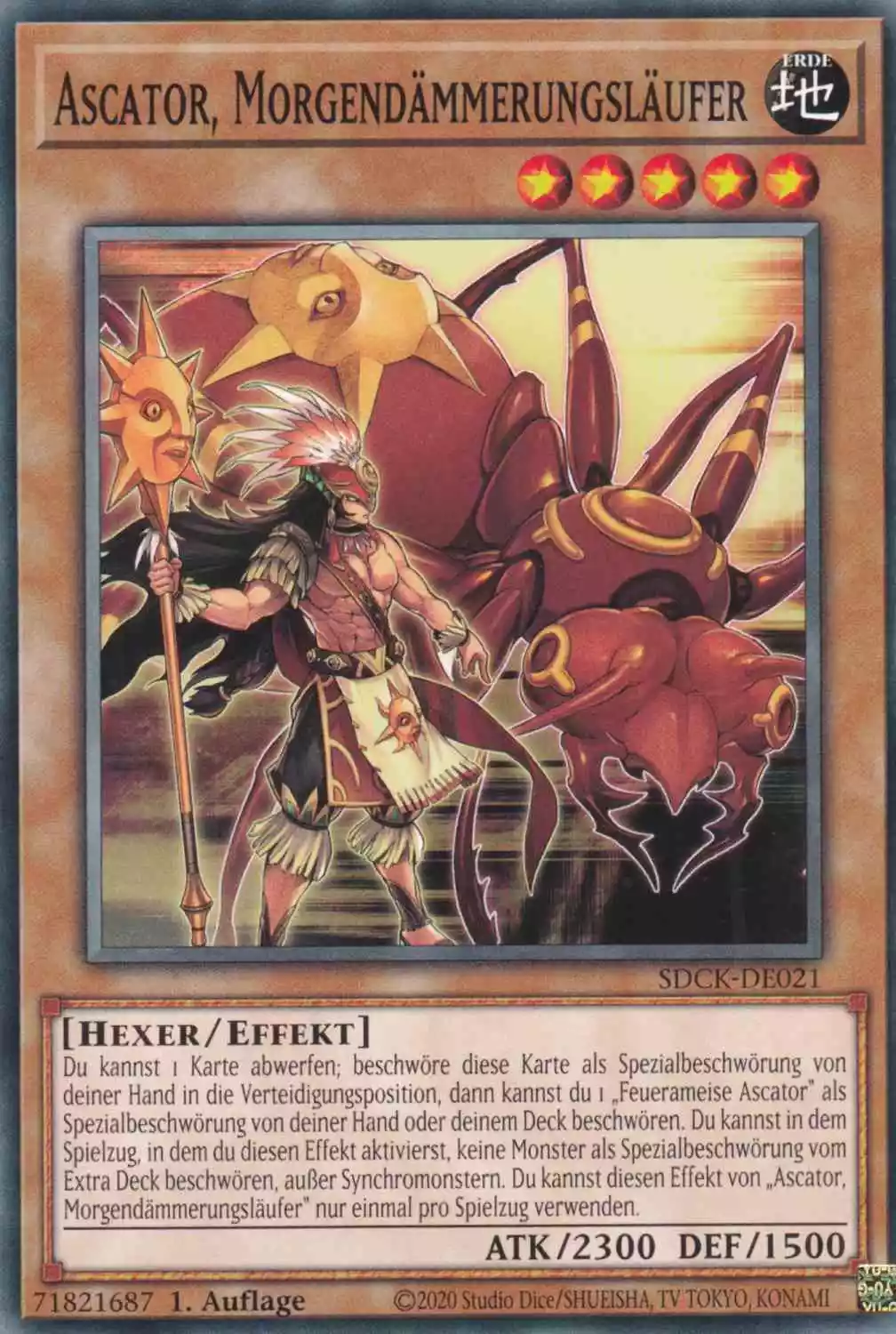 Ascator, Morgendämmerungsläufer SDCK-DE021 ist in Common Yu-Gi-Oh Karte aus The Crimson King 1.Auflage