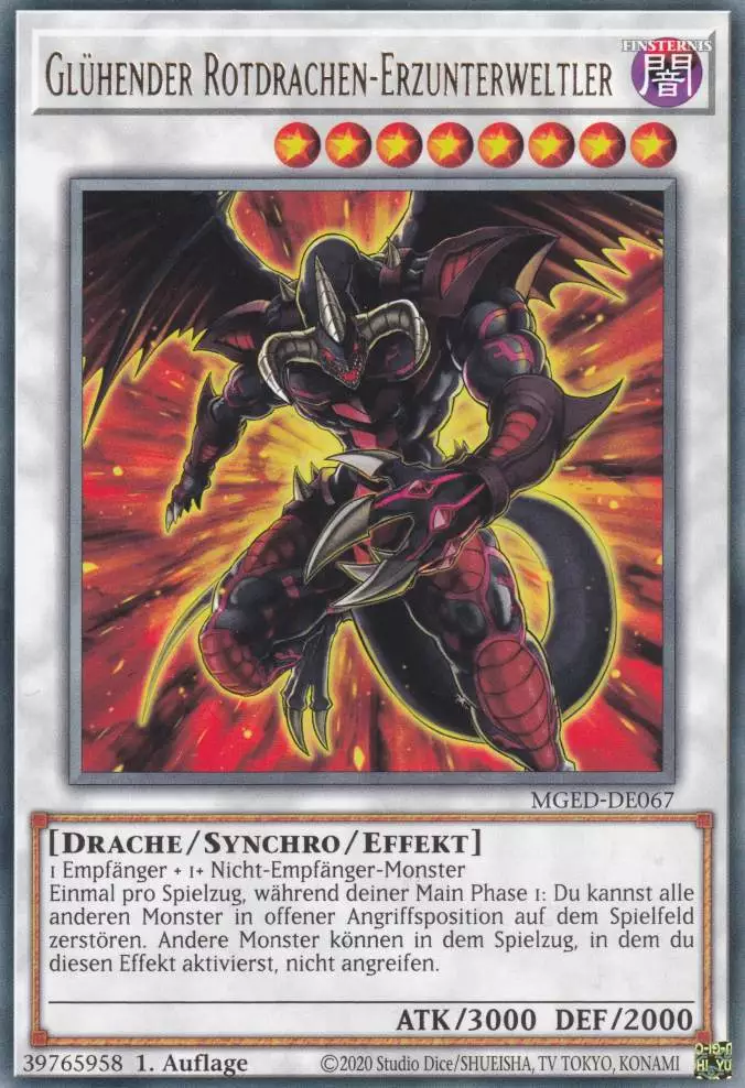 Glühender Rotdrachen-Erzunterweltler MGED-DE067 ist in Rare Yu-Gi-Oh Karte aus Maximum Gold El Dorado 1.Auflage