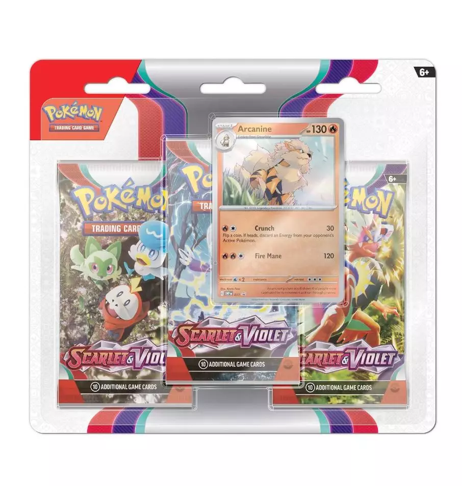 Pokemon Scarlet & Violet SV1 3-Pack Blister - Arcanine - Englisch