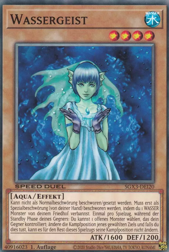 Wassergeist SGX3-DEI20 ist in Common Yu-Gi-Oh Karte aus Speed Duel GX: Duelists of Shadows 1.Auflage
