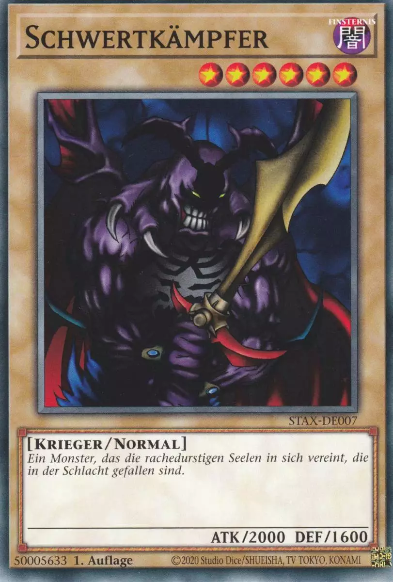 Schwertkämpfer STAX-DE007 ist in Common Yu-Gi-Oh Karte aus 2-Player Starter Set 1.Auflage