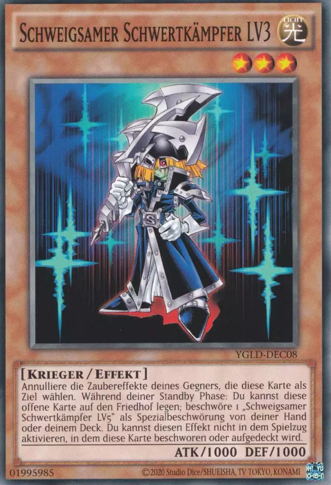 Schweigsamer Schwertkämpfer LV3 YGLD-DEC08 ist in Common Yu-Gi-Oh Karte aus Yugis Legendary Decks - King of Games unlimitiert