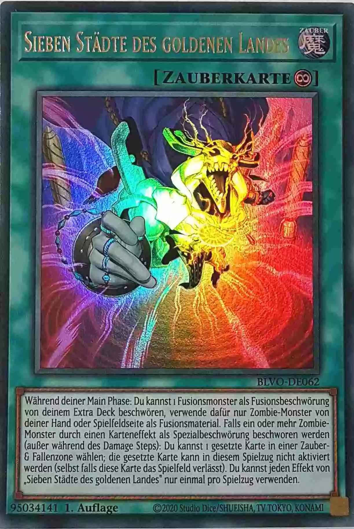 Sieben Städte des goldenen Landes BLVO-DE062 ist in Ultra Rare Yu-Gi-Oh Karte aus Blazing Vortex 1.Auflage