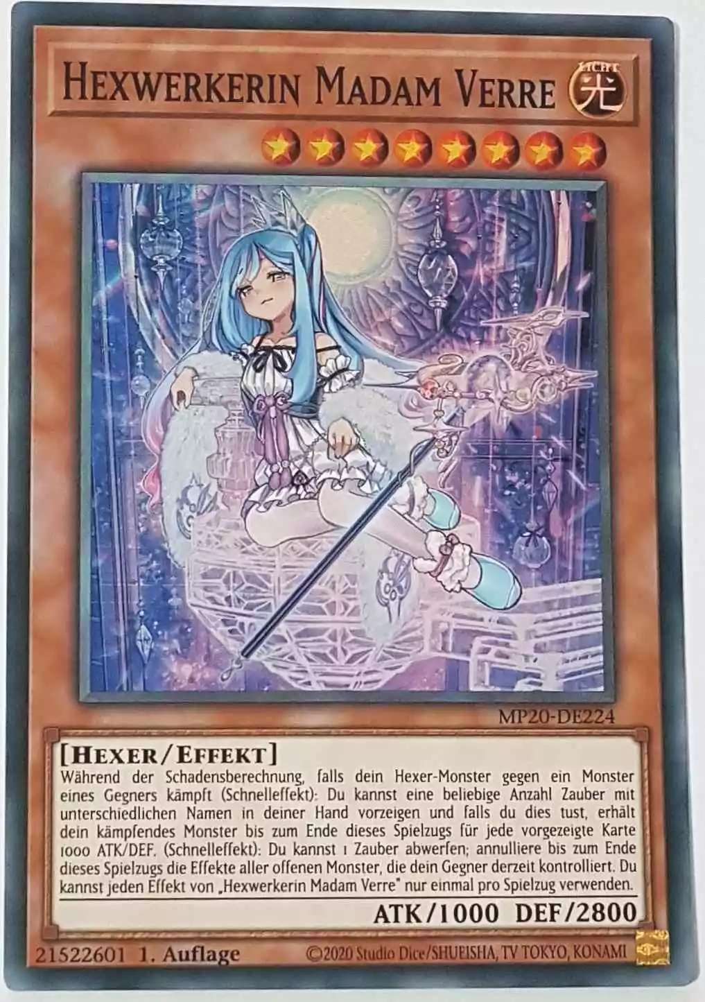 Hexwerkerin Madam Verre MP20-DE224 ist in Super Rare Yu-Gi-Oh Karte aus 2020 Tin of Lost Memories 1.Auflage