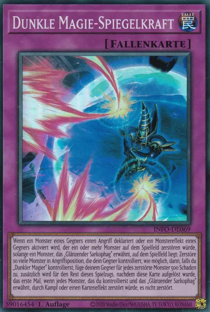 Dunkle Magie-Spiegelkraft INFO-DE069 ist in Super Rare Yu-Gi-Oh Karte aus The Infinite Forbidden 1.Auflage