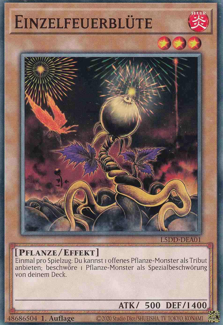 Einzelfeuerblüte L5DD-DEA01 ist in Common Yu-Gi-Oh Karte aus Legendary 5D’s Decks 1.Auflage