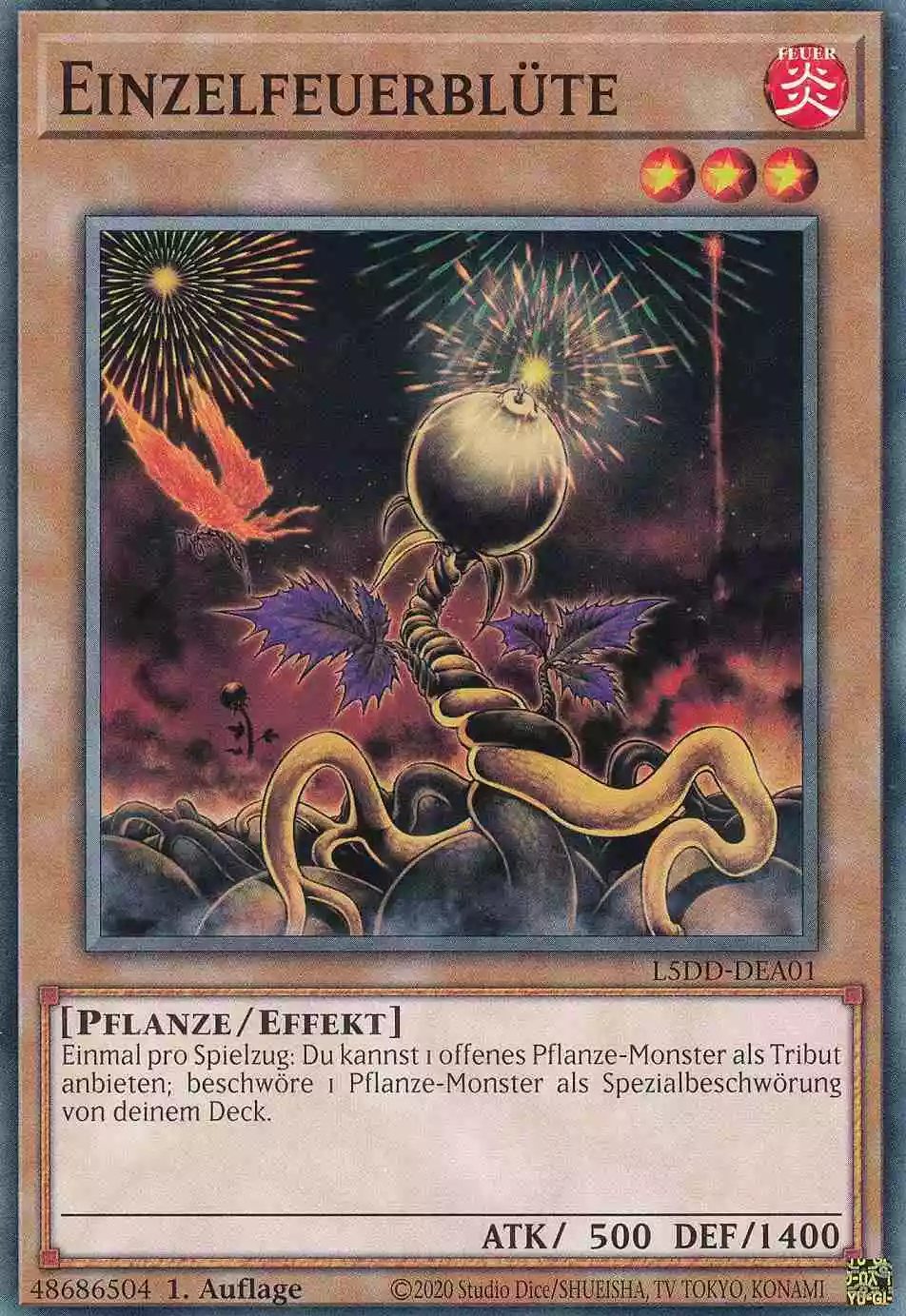Einzelfeuerblüte L5DD-DEA01 ist in Common Yu-Gi-Oh Karte aus Legendary 5D’s Decks 1.Auflage