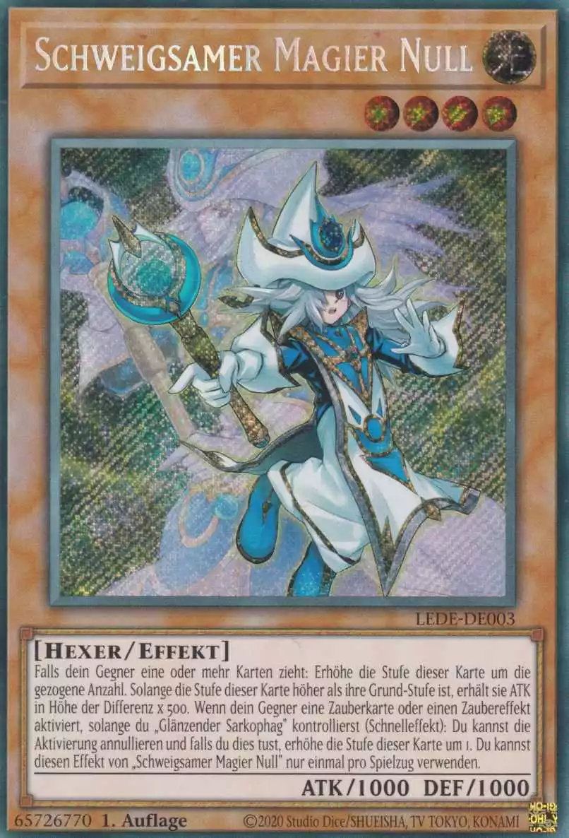 Schweigsamer Magier Null LEDE-DE003 ist in Secret Rare Yu-Gi-Oh Karte aus Legacy Of Destruction 1.Auflage