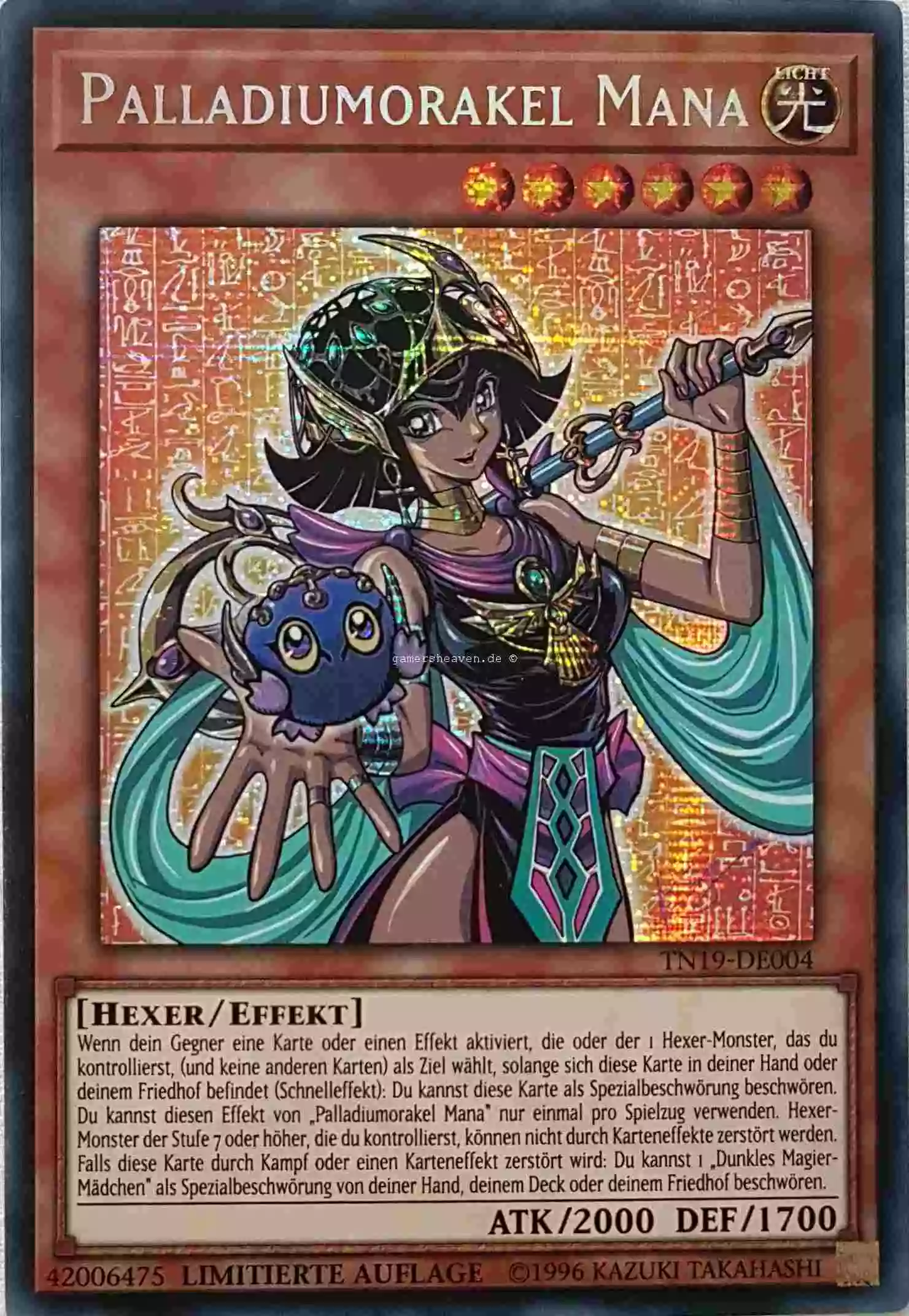 Palladiumorakel Mana TN19-DE004 ist in Prismatic Secret Rare aus Gold Sarcophagus Tin 2019 Limitierte Auflage 