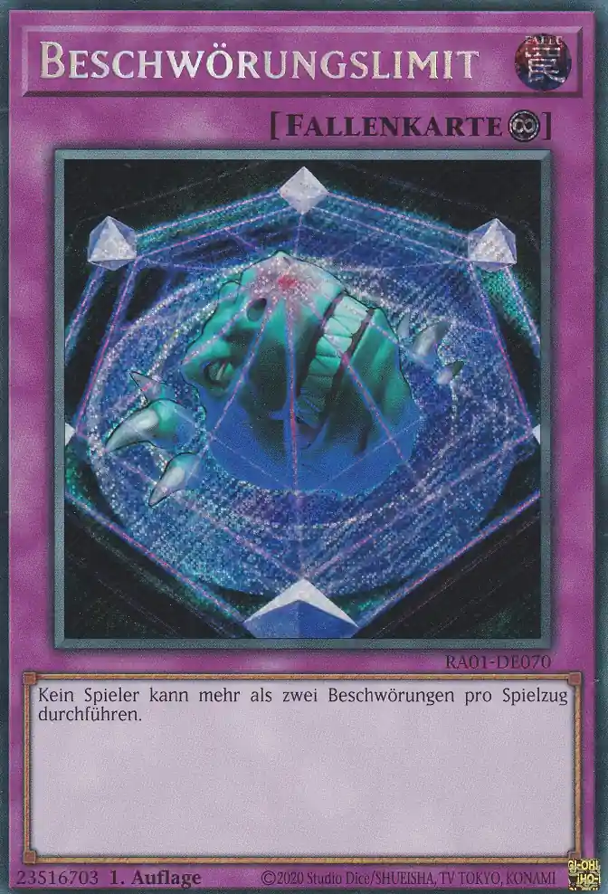 ra01-de070-scr-beschwoerungslimit-secret-rare-25th-anniversary-rarity-collection Beschwörungslimit RA01-DE070 ist in Secret Rare Yu-Gi-Oh Karte aus 25th Anniversary Rarity Collection 1.Auflage
