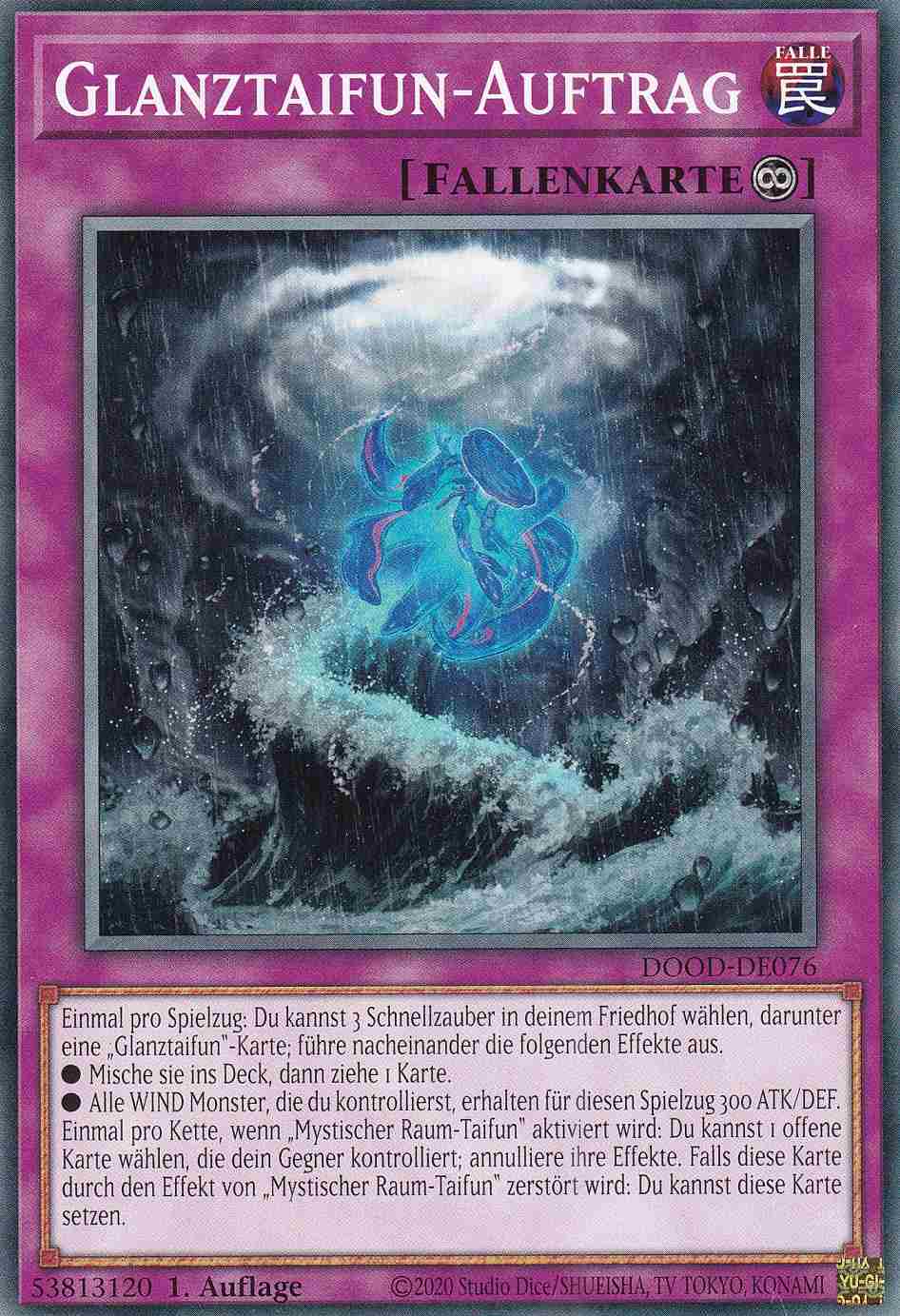 Glanztaifun-Auftrag DOOD-DE076 ist in Common Yu-Gi-Oh Karte aus Doom of Dimensions 1.Auflage