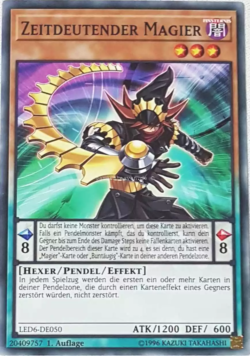 Zeitdeutender Magier LED6-DE050 ist in Common aus Legendary Duelists: Magical Hero 1.Auflage