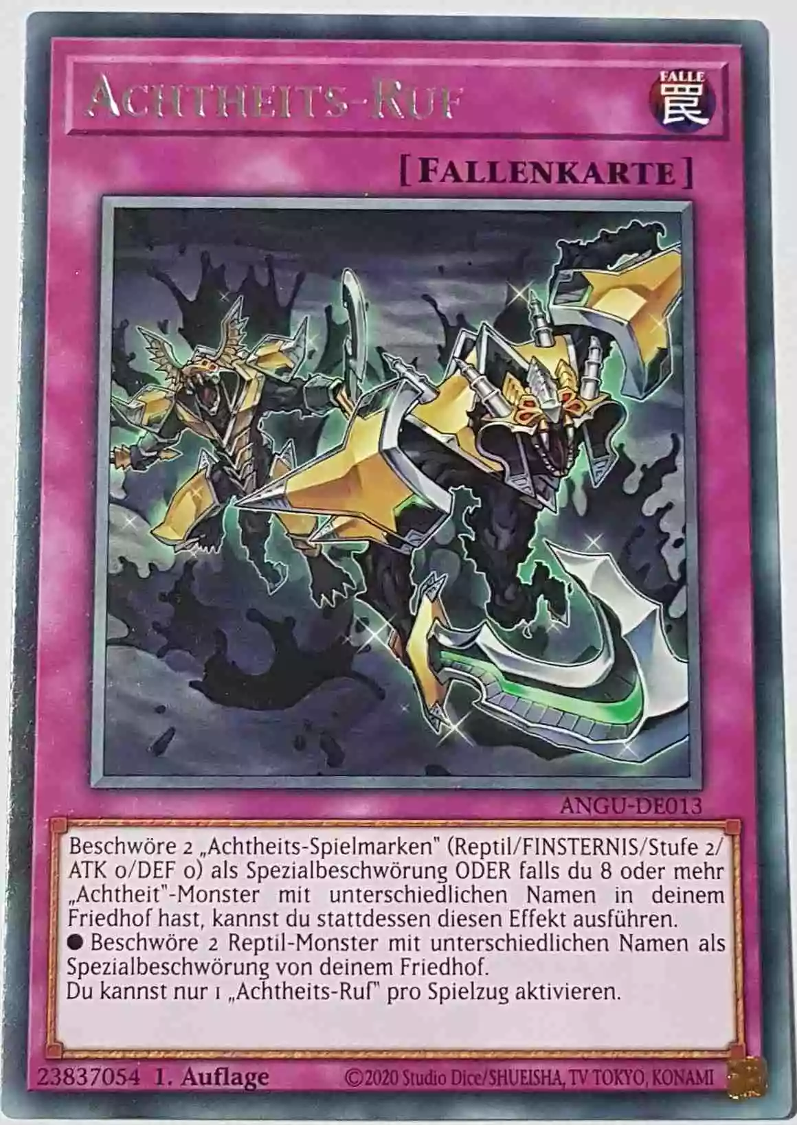 Achtheits-Ruf ANGU-DE013 ist in Rare Yu-Gi-Oh Karte aus Ancient Guardians 1.Auflage