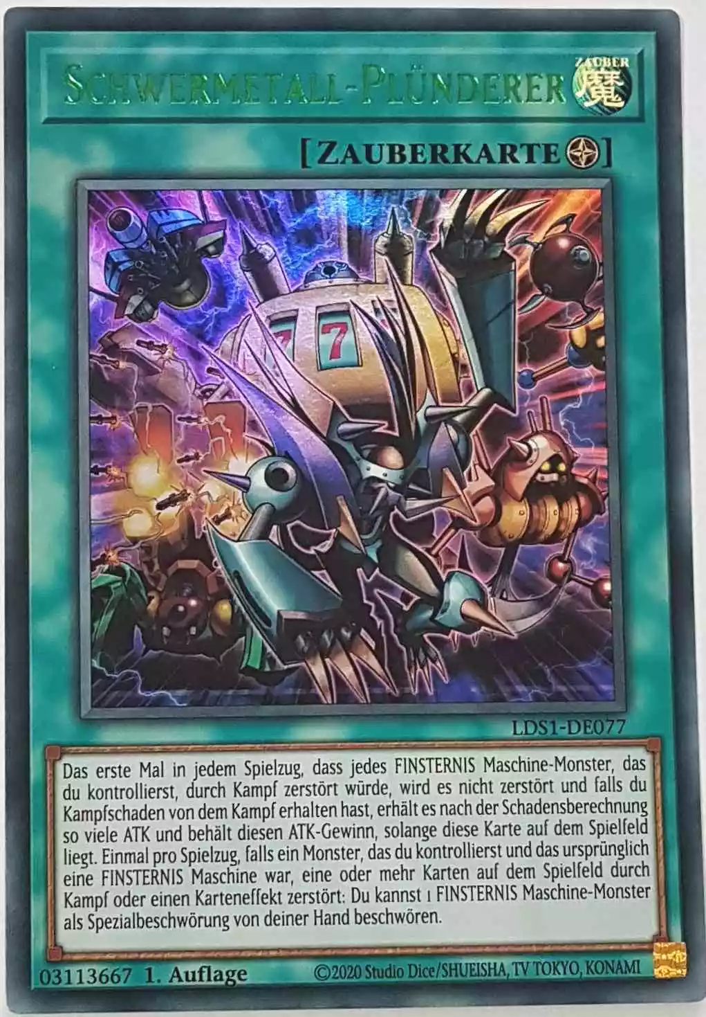 Schwermetall-Plünderer (grün) LDS1-DE077 ist in Colorful Ultra Rare Yu-Gi-Oh Karte aus Legendary Duelists: Season 1 1.Auflage