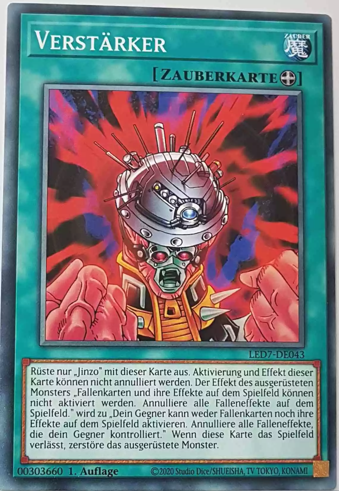 Verstärker LED7-DE043 ist in Common Yu-Gi-Oh Karte aus Legendary Duelists Rage of Ra 1.Auflage