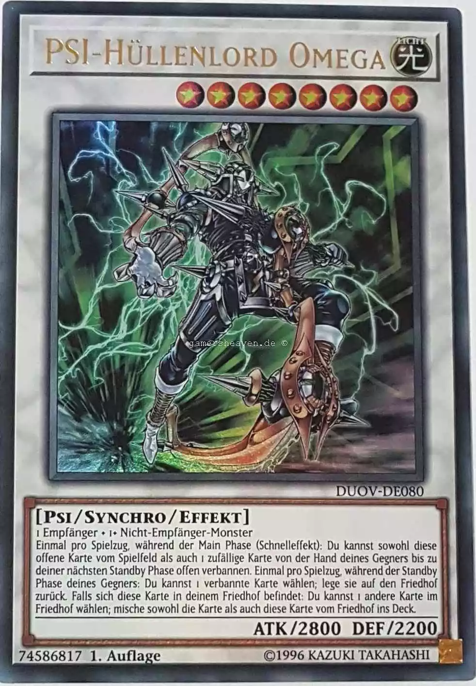 PSI-Hüllenlord Omega DUOV-DE080 ist in Ultra Rare Yu-Gi-Oh Karte aus Duel Overload 1.Auflage