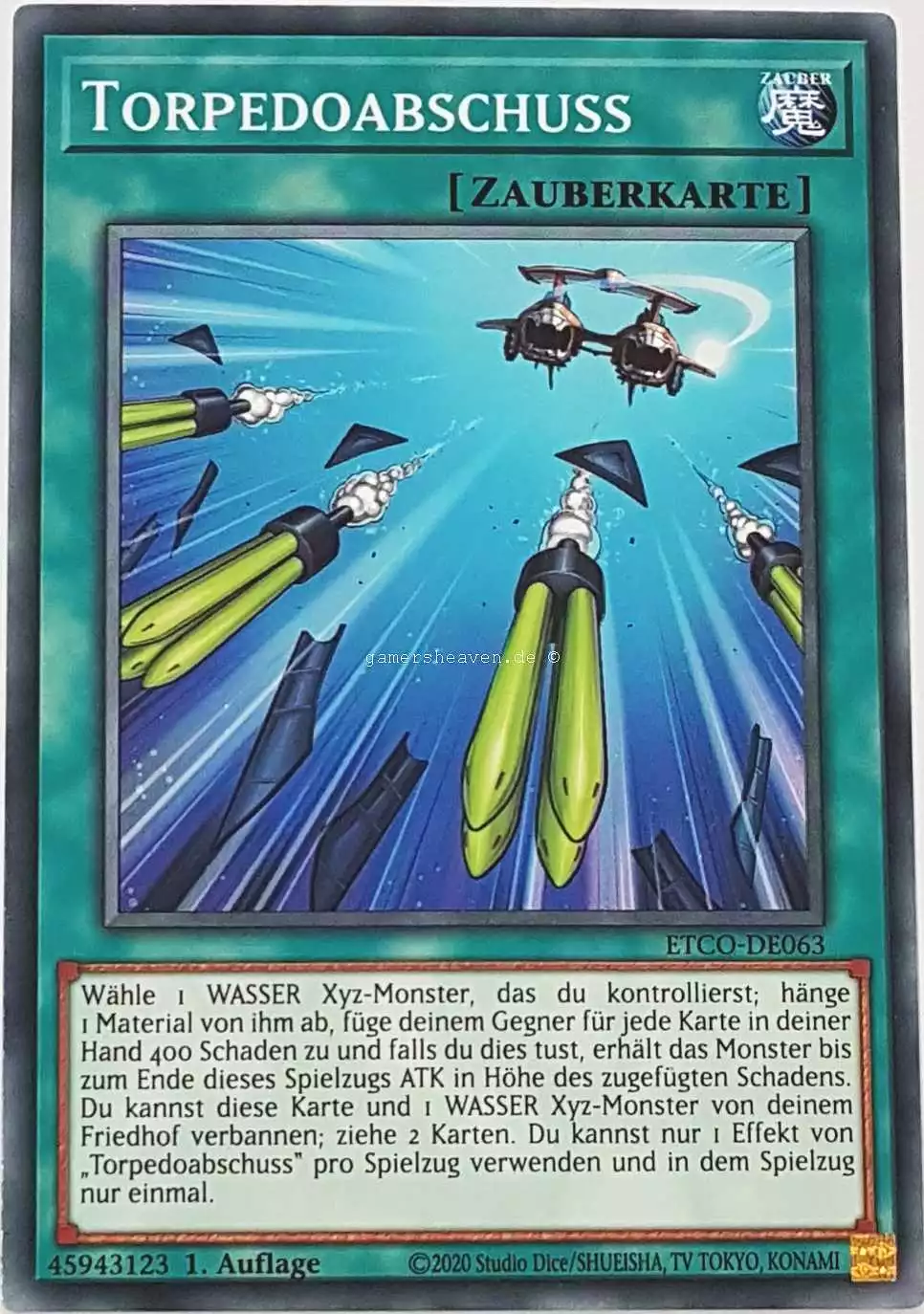 Torpedoabschuss ETCO-DE063 ist in Common Yu-Gi-Oh Karte aus Eternity Code 1.Auflage