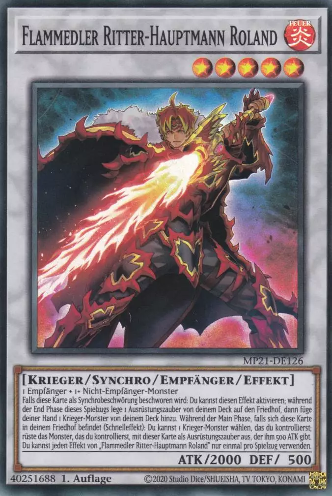 mp21-de126-flammedler-ritter-hauptmann-roland-super-rare-tin-of-ancient-battles Flammedler Ritter-Hauptmann Roland MP21-DE126 ist in Super Rare Yu-Gi-Oh Karte aus Tin of Ancient Battles 1.Auflage