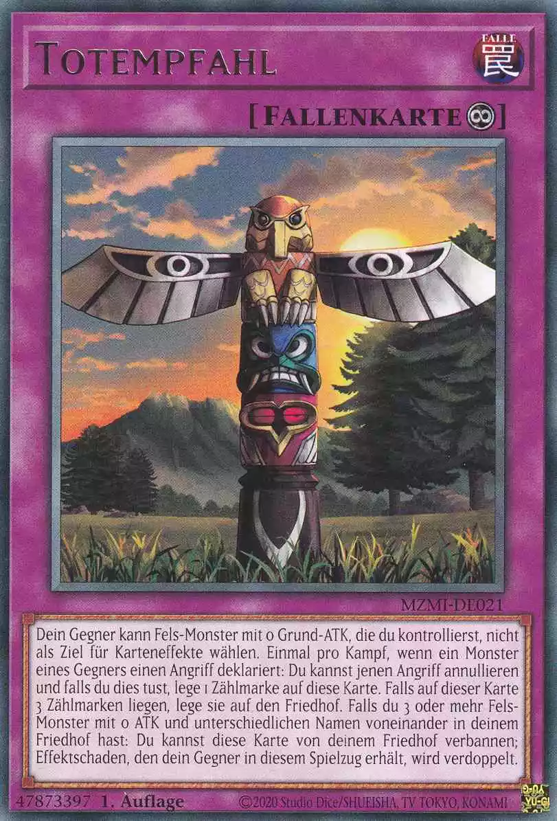 Totempfahl MZMI-DE021 ist in Rare Yu-Gi-Oh Karte aus Maze of Millennia 1.Auflage