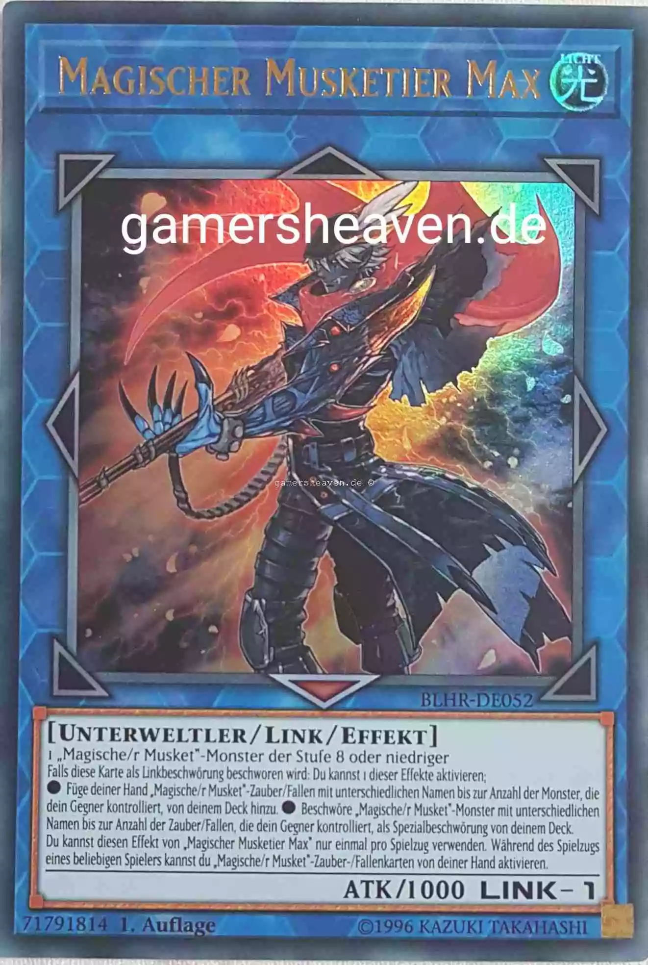 Magischer Musketier Max BLHR-DE052 ist in Ultra Rare aus Battles of Legend: Hero's Revenge 1.Auflage