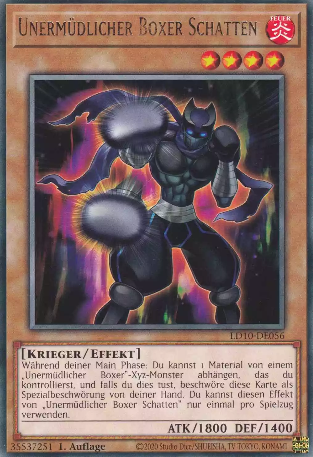 Unermüdlicher Boxer Schatten LD10-DE056 ist in Rare Yu-Gi-Oh Karte aus Legendary Duelists Soulburning Volcano 1.Auflage