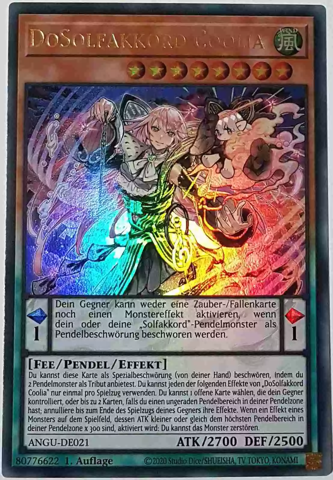 DoSolfakkord Coolia ANGU-DE021 ist in Ultra Rare Yu-Gi-Oh Karte aus Ancient Guardians 1.Auflage