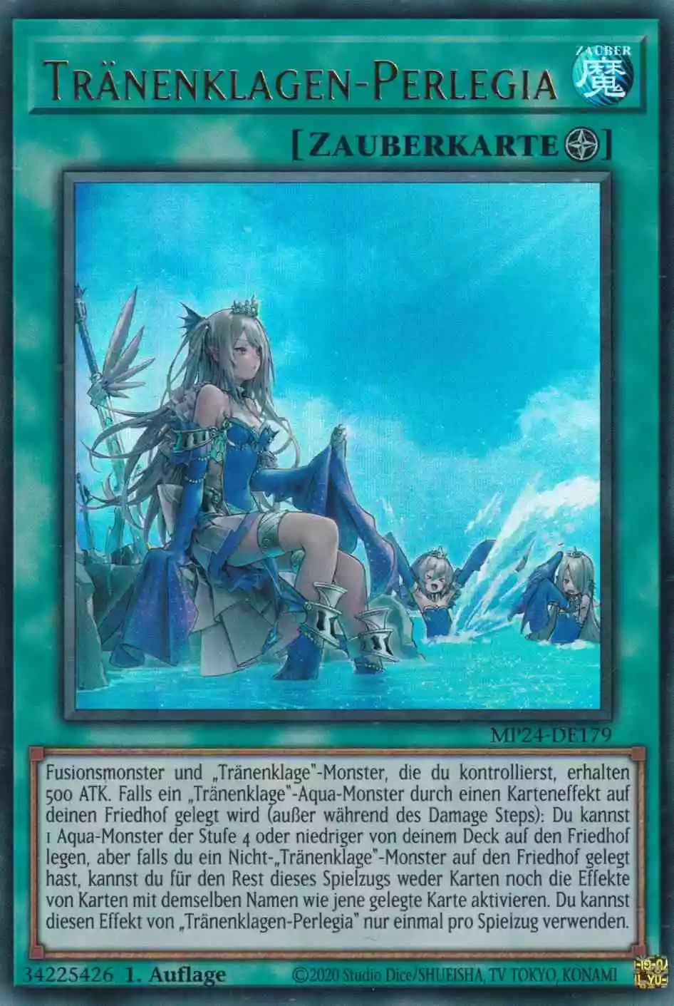 Tränenklagen-Perlegia Ultra Rare MP24-DE179 Yugioh Karte Tränenklagen-Perlegia MP24-DE179 ist in Ultra Rare Yu-Gi-Oh Karte aus 25th Anniversary Tin Dueling Mirrors 1.Auflage