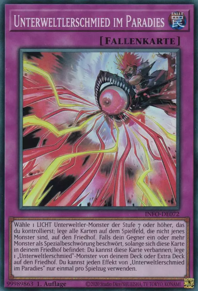 Unterweltlerschmied im Paradies INFO-DE072 ist in Super Rare Yu-Gi-Oh Karte aus The Infinite Forbidden 1.Auflage