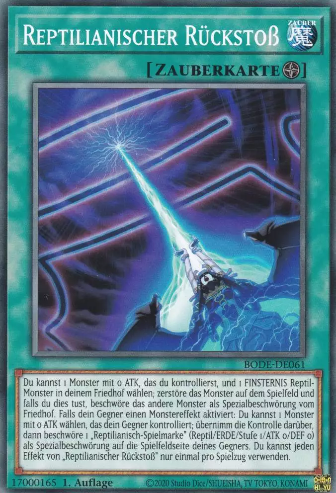Reptilianischer Rückstoß BODE-DE061 ist in Common Yu-Gi-Oh Karte aus Burst of Destiny 1.Auflage