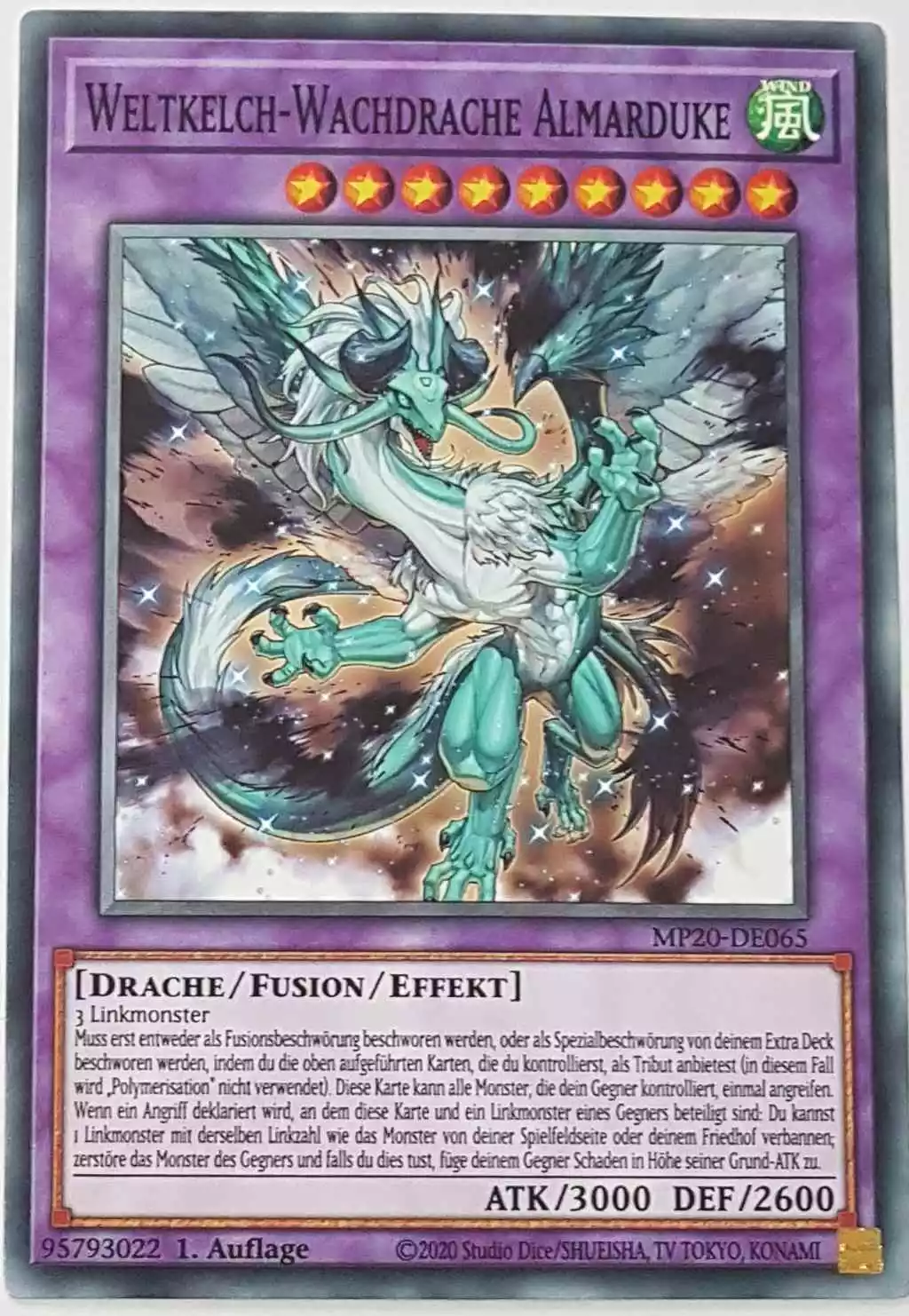 Weltkelch-Wachdrache Almarduke MP20-DE065 ist in Common Yu-Gi-Oh Karte aus 2020 Tin of Lost Memories 1.Auflage