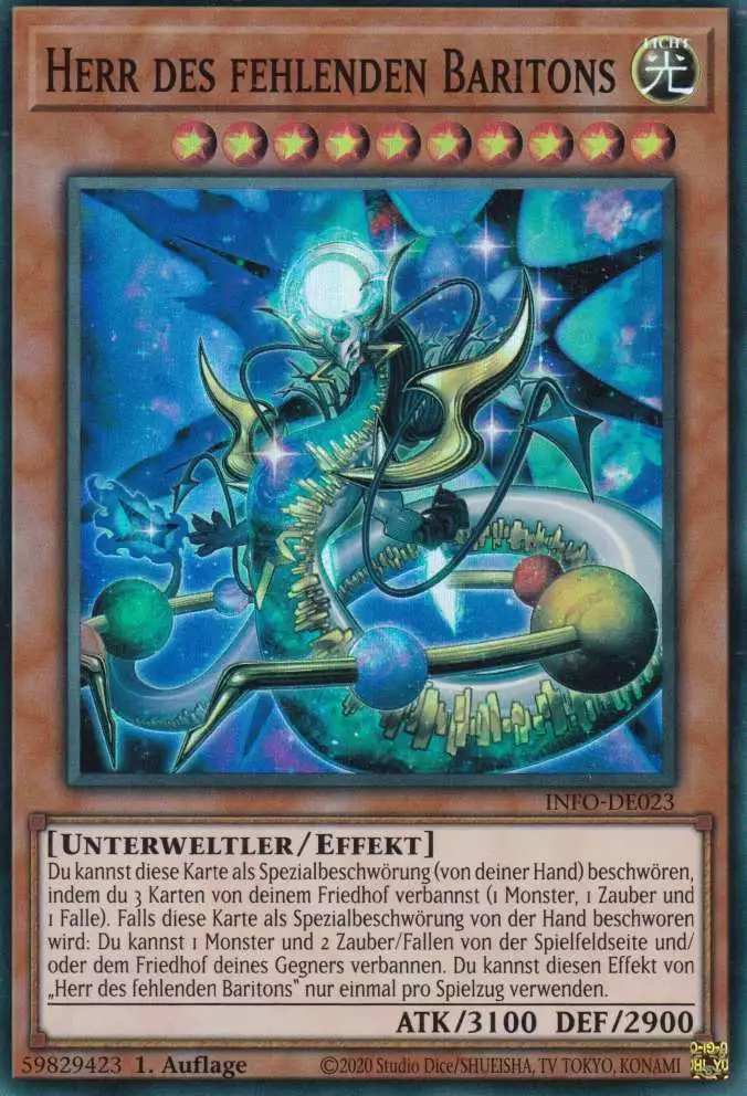 Herr des fehlenden Baritons INFO-DE023 ist in Super Rare Yu-Gi-Oh Karte aus The Infinite Forbidden 1.Auflage