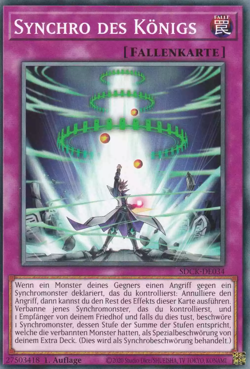 Synchro des Königs SDCK-DE034 ist in Common Yu-Gi-Oh Karte aus The Crimson King 1.Auflage