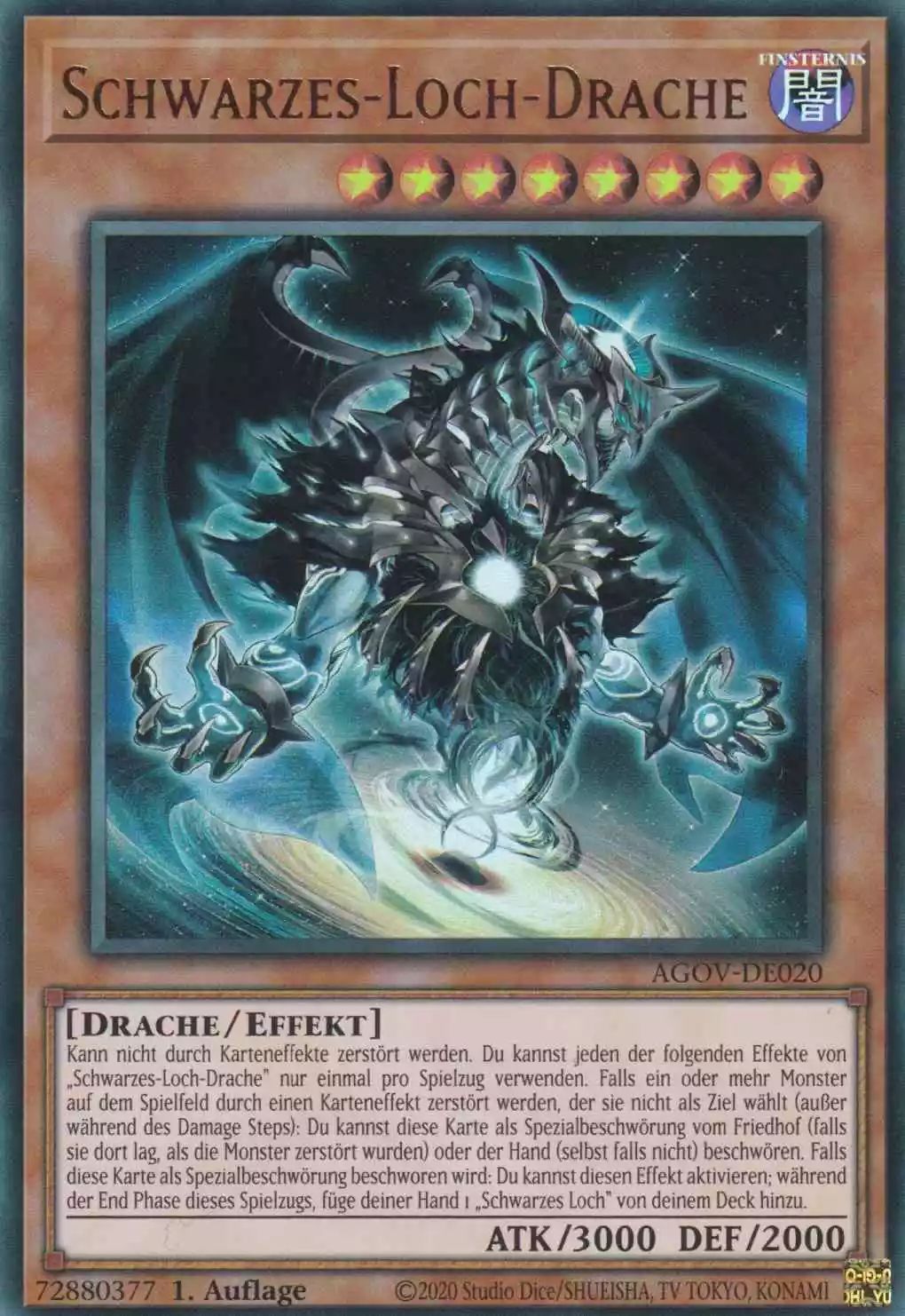 Schwarzes-Loch-Drache AGOV-DE020 ist in Ultra Rare Yu-Gi-Oh Karte aus Age of Overlord 1.Auflage