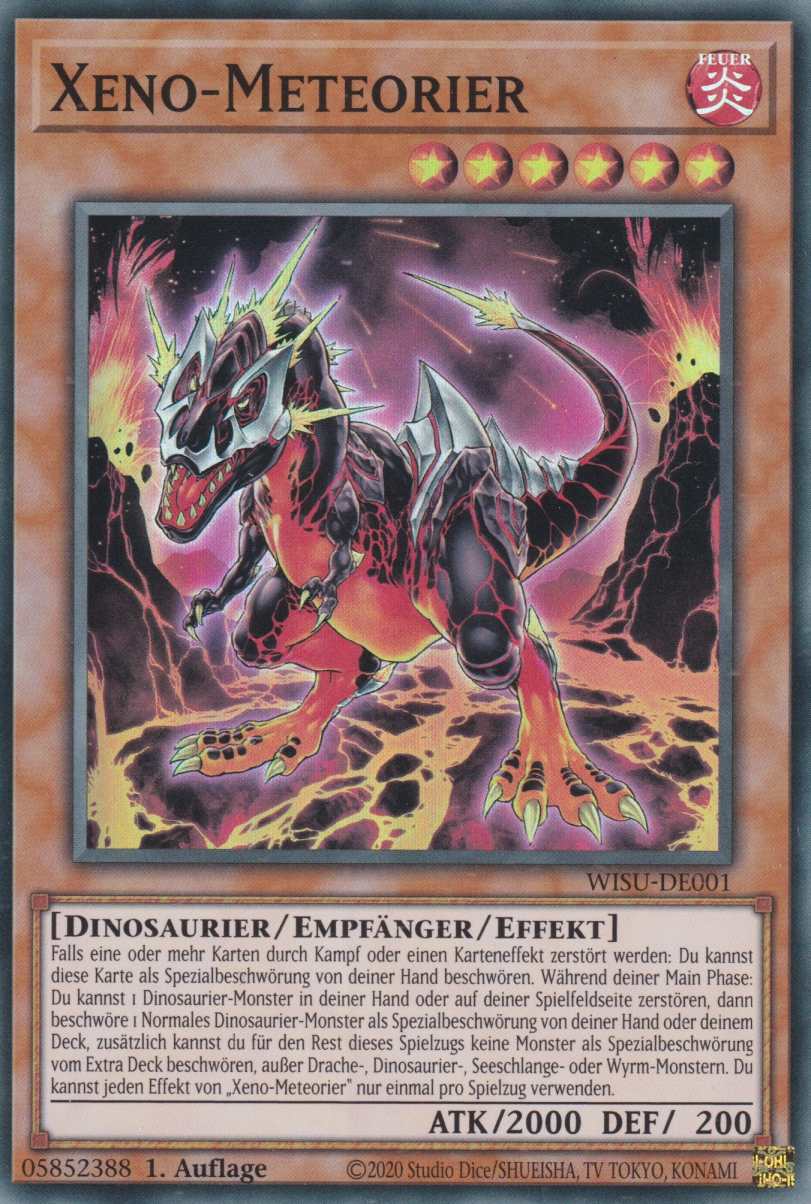 Xeno-Meteorier WISU-DE001 ist in Super Rare Yu-Gi-Oh Karte aus Wild Survivors 1.Auflage