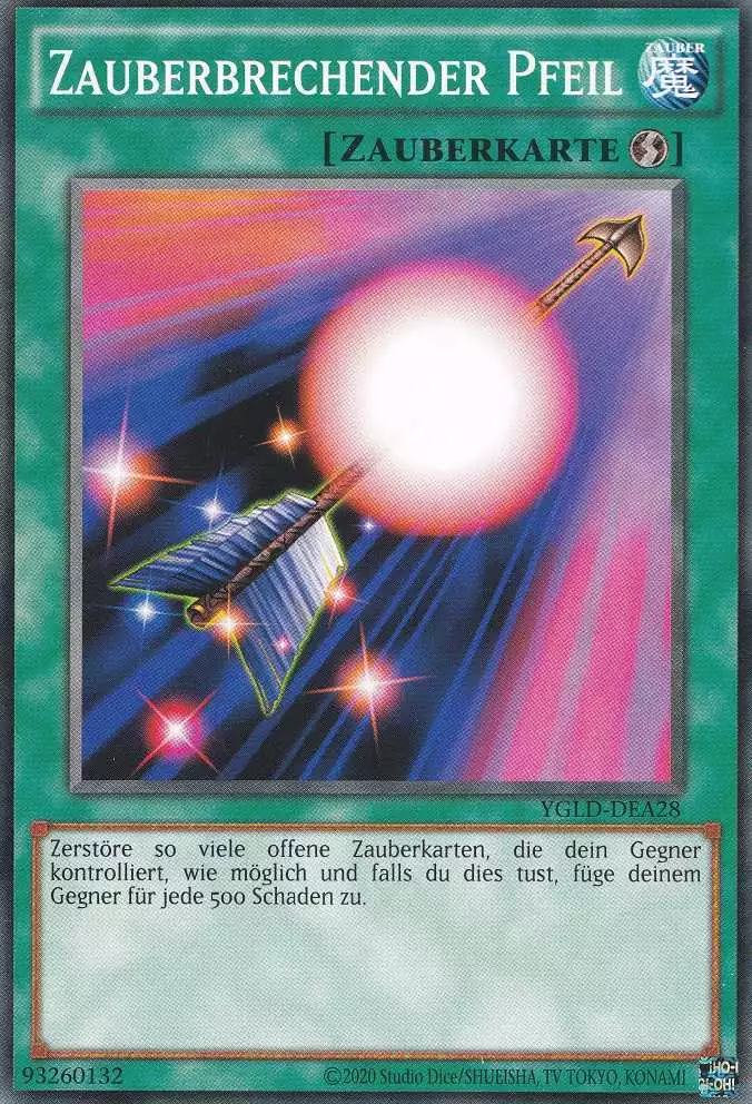 Zauberbrechender Pfeil YGLD-DEA28 ist in Common Yu-Gi-Oh Karte aus Yugis Legendary Decks - King of Games unlimitiert