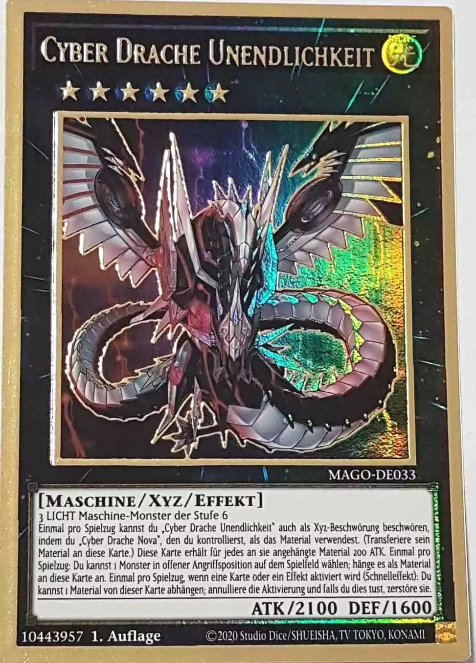 Cyber Drache Unendlichkeit MAGO-DE033 ist in Premium Gold Rare Yu-Gi-Oh Karte aus Maximum Gold 1. Auflage