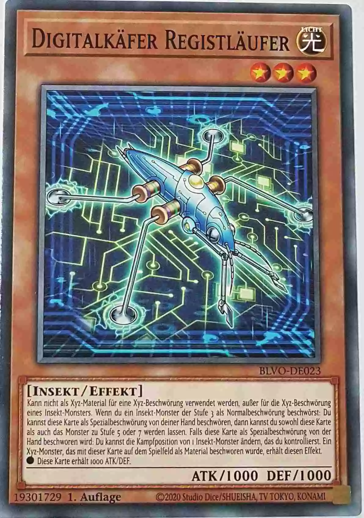 Digitalkäfer Registläufer BLVO-DE023 ist in Common Yu-Gi-Oh Karte aus Blazing Vortex 1.Auflage