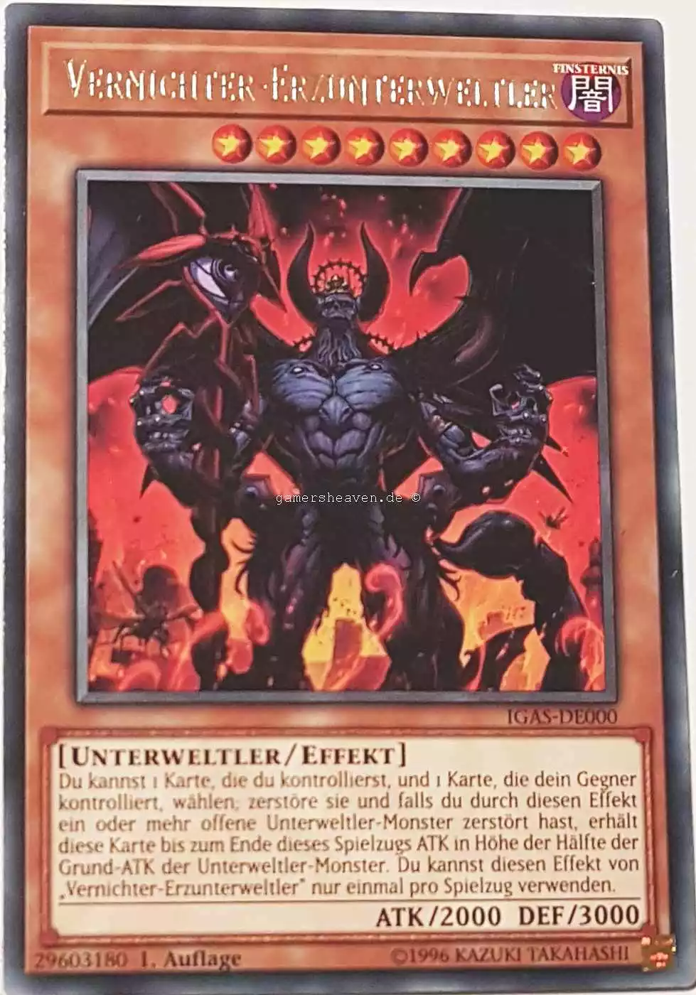 Vernichter-Erzunterweltler IGAS-DE000 ist in Rare Yu-Gi-Oh Karte aus Ignition Assault 1.Auflage