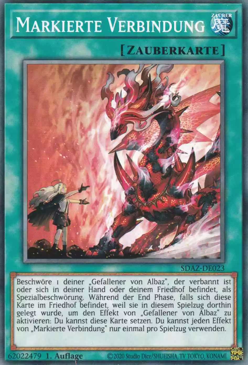 Markierte Verbindung SDAZ-DE023 ist in Common Yu-Gi-Oh Karte aus Structure Deck Albaz Strike 1.Auflage