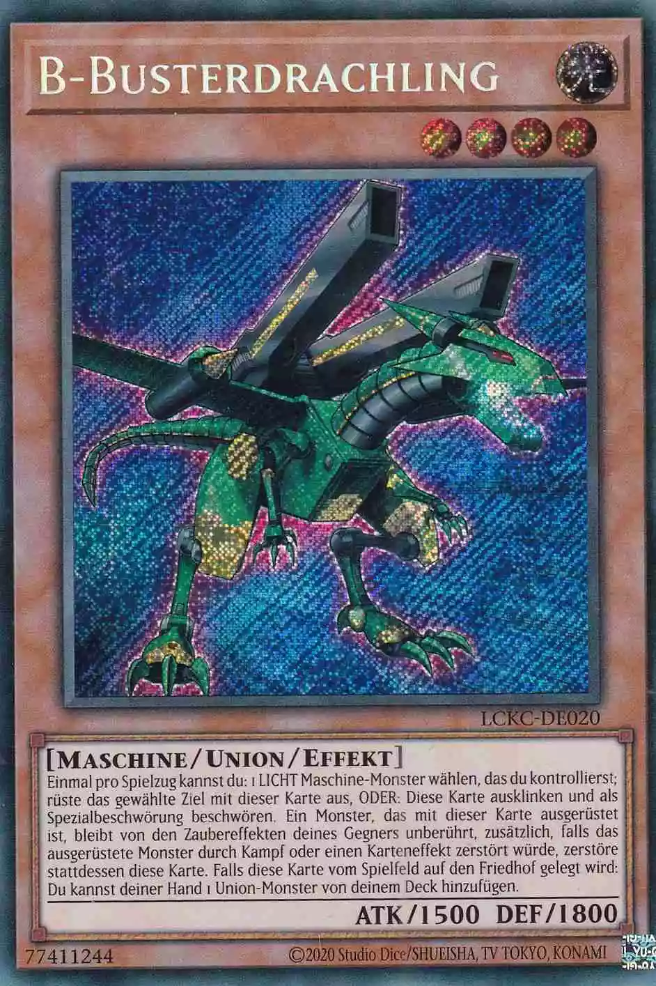 B-Busterdrachling LCKC-DE020 ist in Secret Rare Yu-Gi-Oh Karte aus Legendary Collection Kaiba unlimitiert