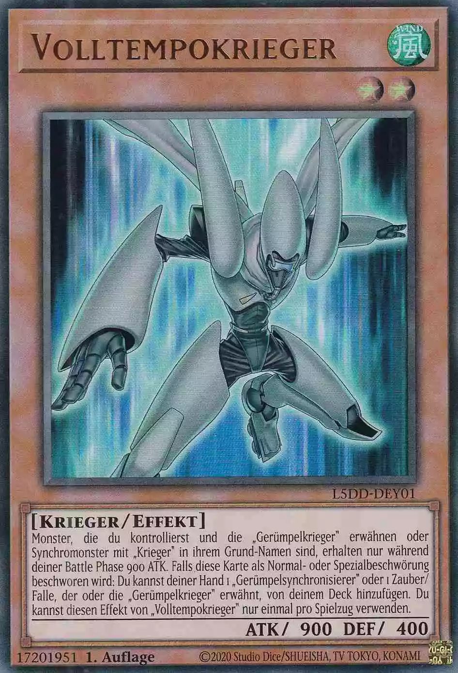 Volltempokrieger Ultra Rare L5DD-DEY01 Yugioh Karte Volltempokrieger L5DD-DEY01 ist in Ultra Rare Yu-Gi-Oh Karte aus Legendary 5D’s Decks 1.Auflage