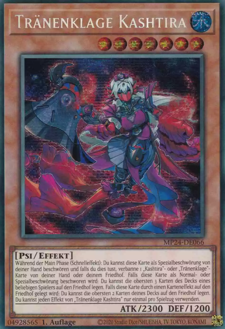 Tränenklage Kashtira MP24-DE066 ist in Prismatic Secret Rare Yu-Gi-Oh Karte aus 25th Anniversary Tin Dueling Mirrors 1.Auflage