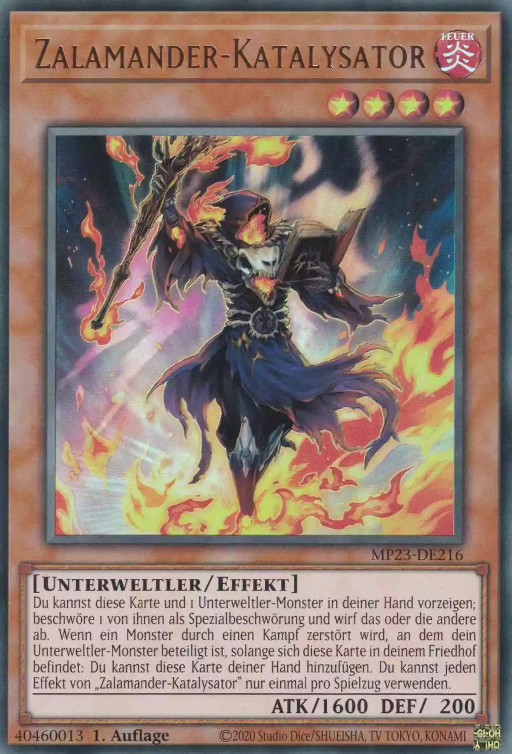 Zalamander-Katalysator MP23-DE216 ist in Ultra Rare Yu-Gi-Oh Karte aus 25th Anniversary Tin Dueling Heroes 1.Auflage