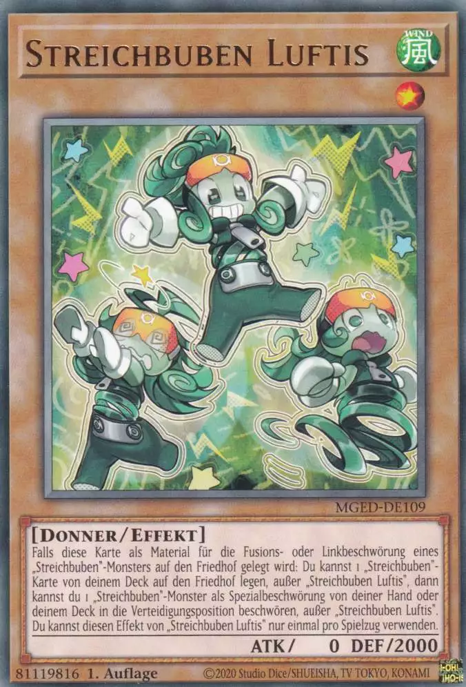mged-de109-streichbuben-luftis-rare-maximum-gold-el-dorado Streichbuben Luftis MGED-DE109 ist in Rare Yu-Gi-Oh Karte aus Maximum Gold El Dorado 1.Auflage