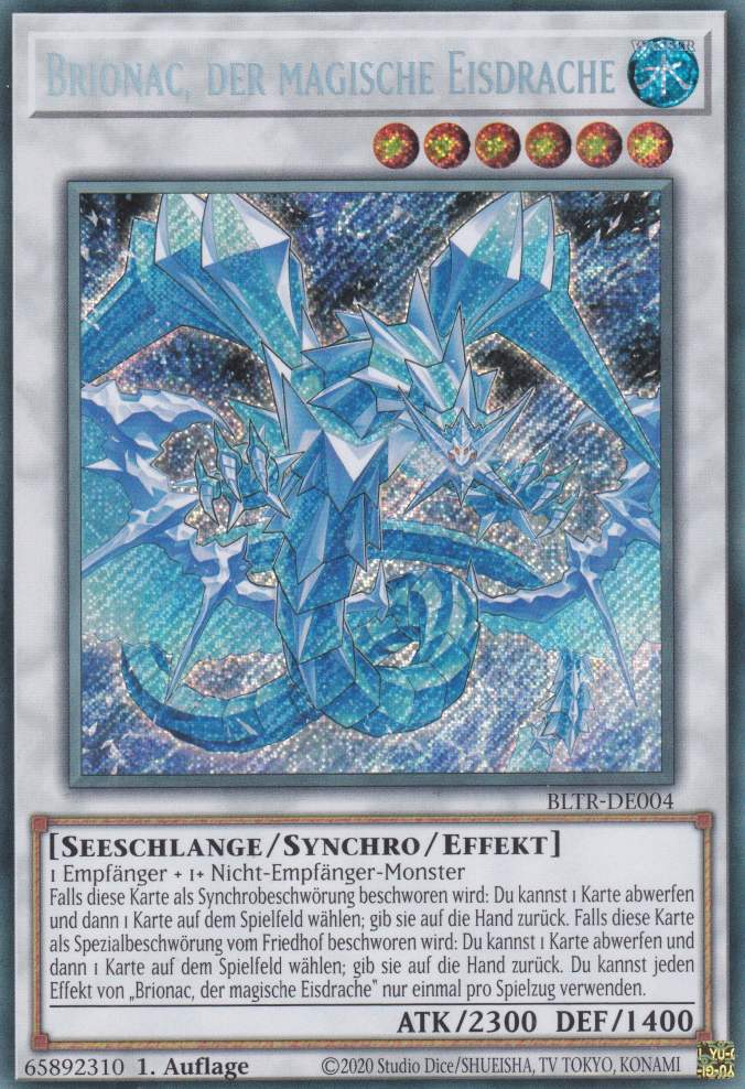 Brionac, der magische Eisdrache BLTR-DE004 ist in Secret Rare Yu-Gi-Oh Karte aus Battles of Legend Terminal Revenge 1.Auflage