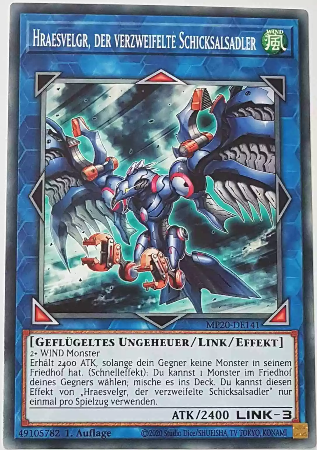 Hraesvelgr, der verzweifelte Schicksalsadler MP20-DE141 ist in Common Yu-Gi-Oh Karte aus 2020 Tin of Lost Memories 1.Auflage