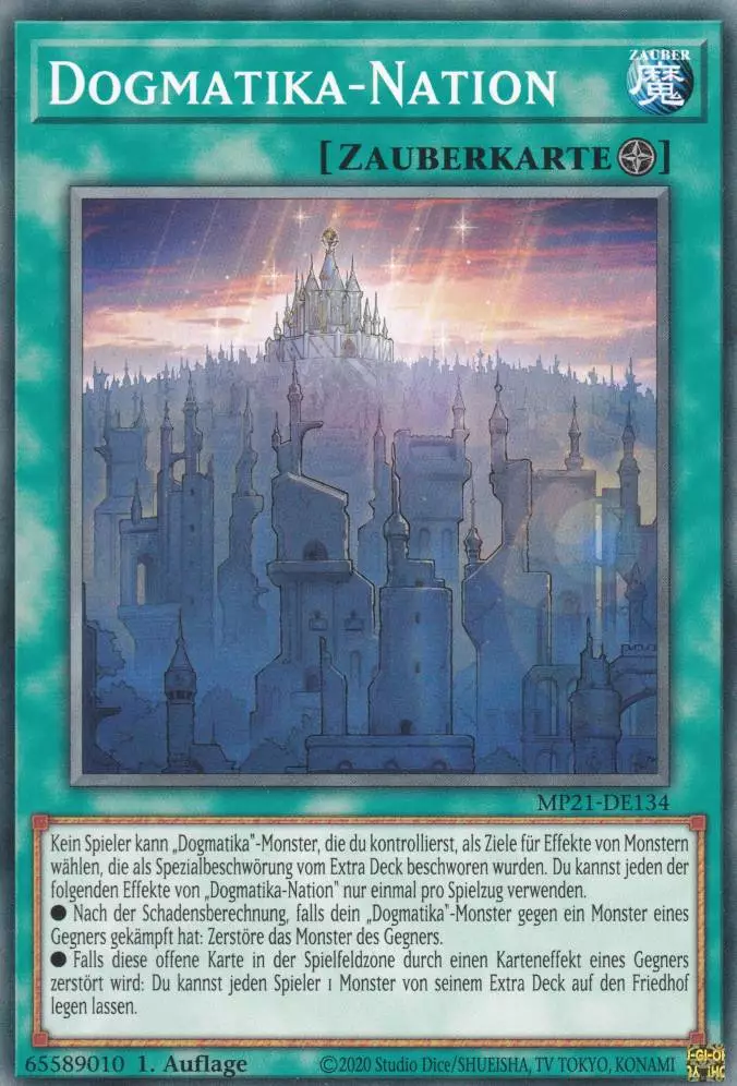 Dogmatika-Nation MP21-DE134 ist in Common Yu-Gi-Oh Karte aus Tin of Ancient Battles 1.Auflage