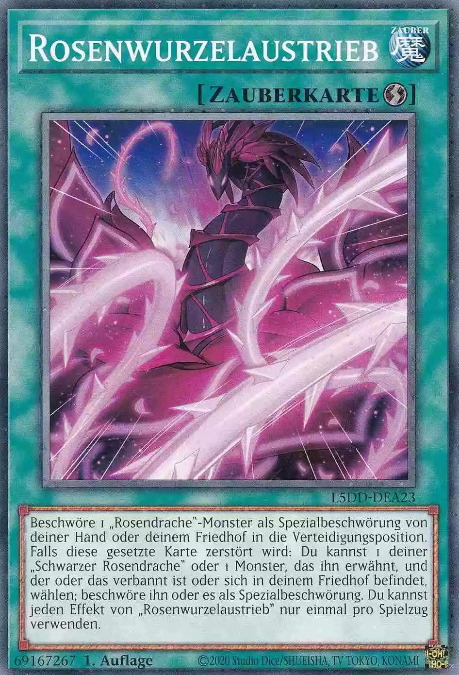 Rosenwurzelaustrieb L5DD-DEA23 ist in Common Yu-Gi-Oh Karte aus Legendary 5D’s Decks 1.Auflage