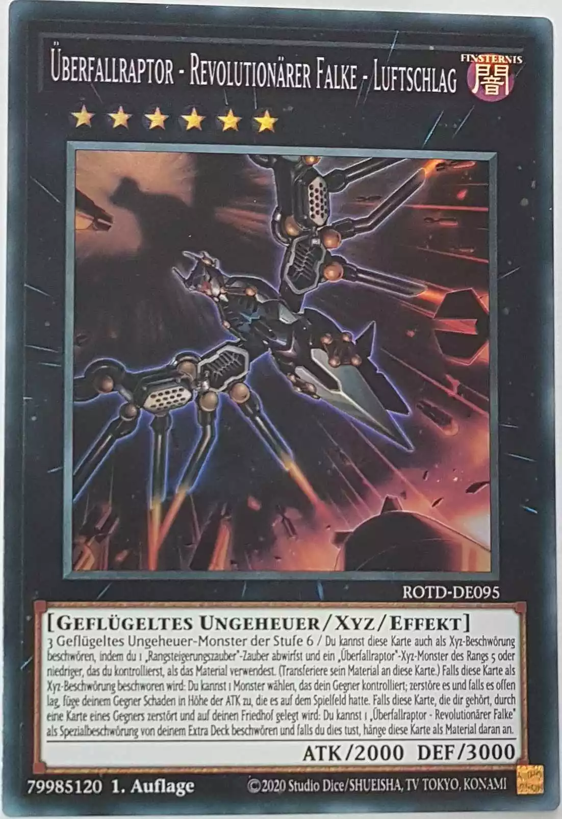 Überfallraptor - Revolutionärer Falke - Luftschlag ROTD-DE095 ist in Super Rare Yu-Gi-Oh Karte aus Rise of the Duelist 1.Auflage